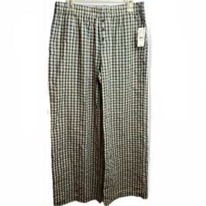 NWT Checkered Lounge Pants With Wide Legs and Pockets comfort waistband lined